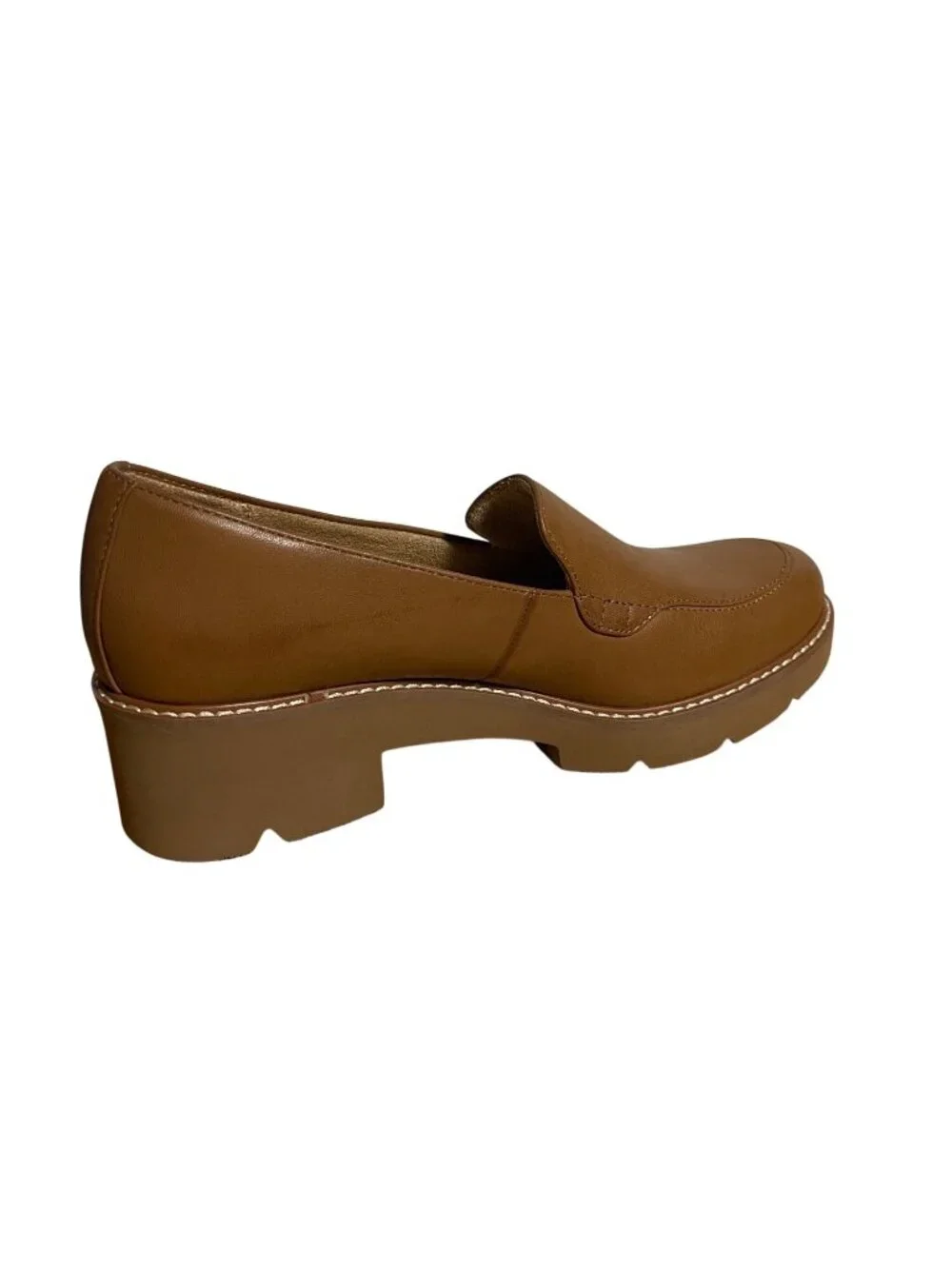 Naturalizer Cabaret Brown Lug Sole Loafers Women Size 9 M Chunky Block Heel
